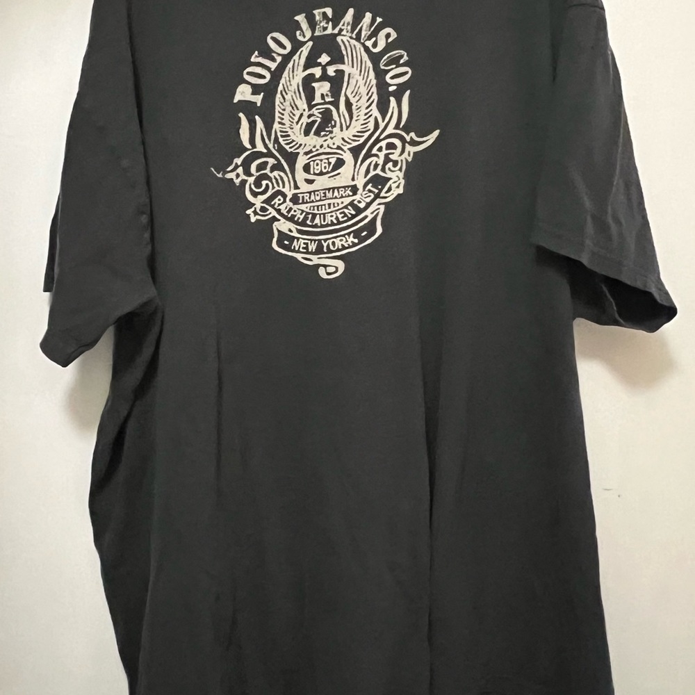 Vintage Ralph Lauren Gray T - Shirt Men’s Size XL with tan Logo - Picture 4 of 6
